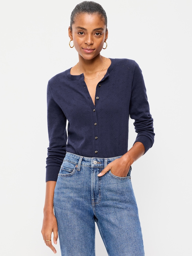 SoSoft Lite Cropped Pointelle Cardigan