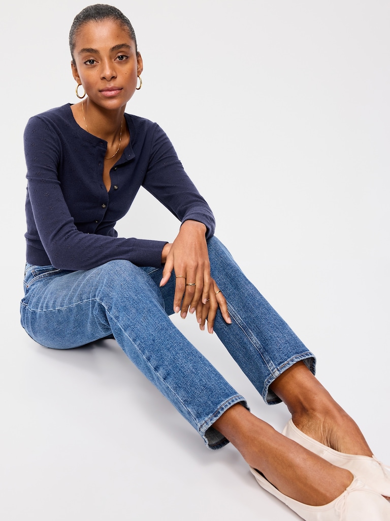 SoSoft Lite Cropped Pointelle Cardigan