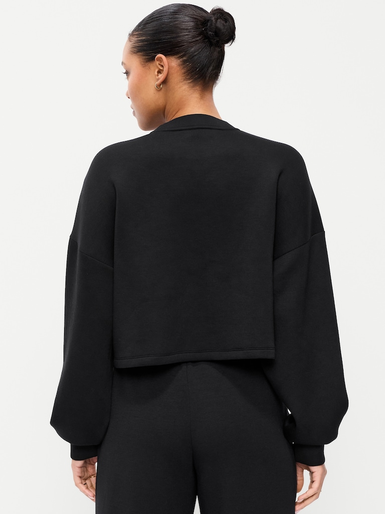 Bounce Fleece Crew-Neck Cropped Top