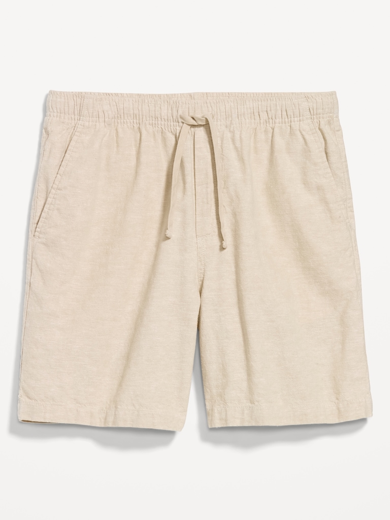 Linen-Blend Jogger Shorts -- 7-inch inseam