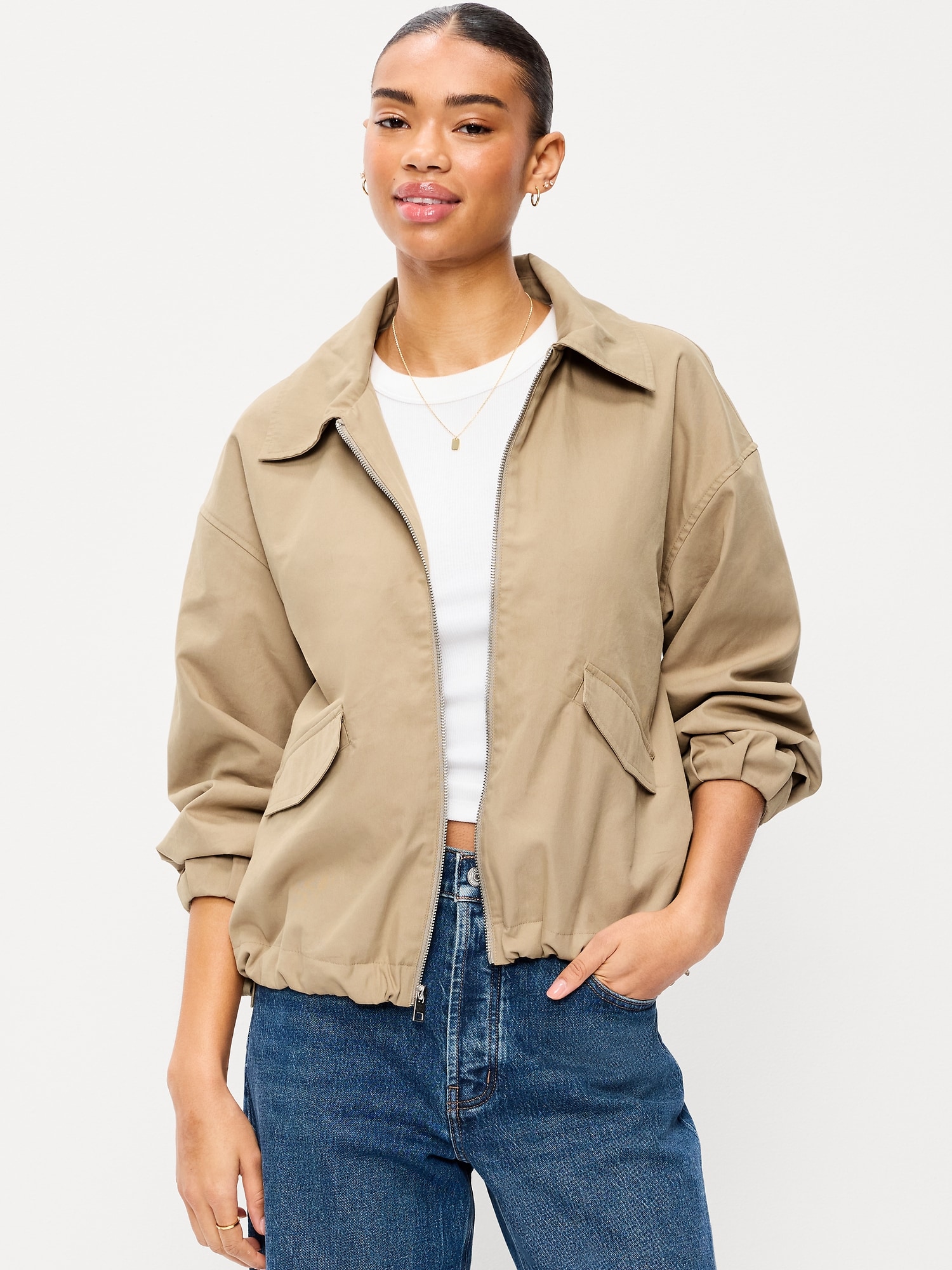 Full-Zip Harrington Jacket | Old Navy