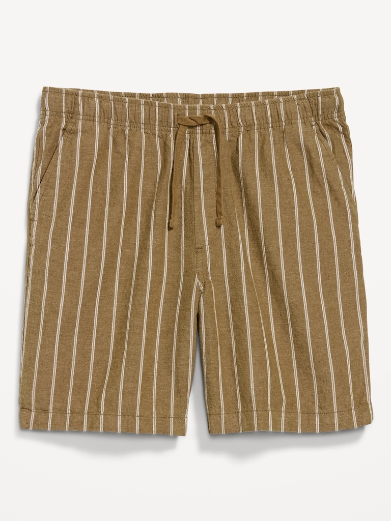 Linen-Blend Jogger Shorts -- 7-inch inseam