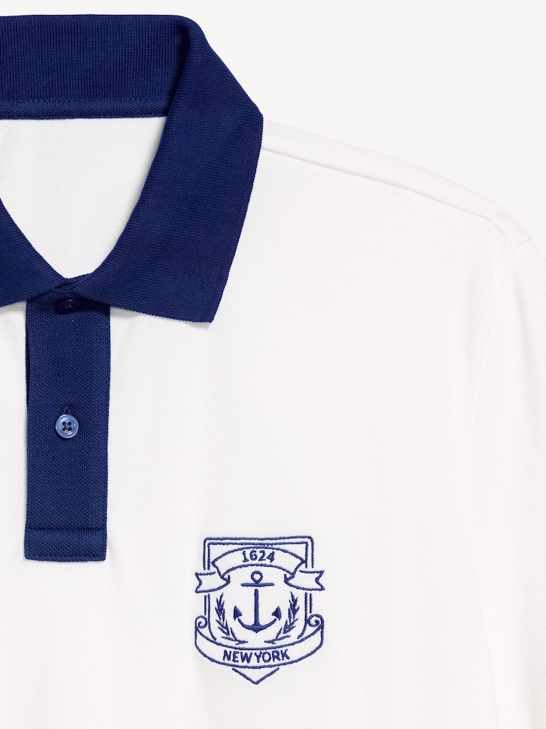 Classic Fit Pique Graphic Polo