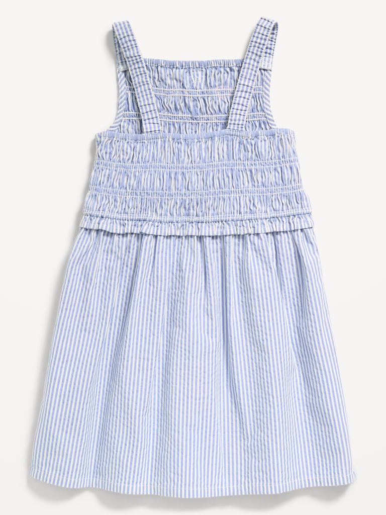 Sleeveless Smocked Textured Dress for Toddler Girls