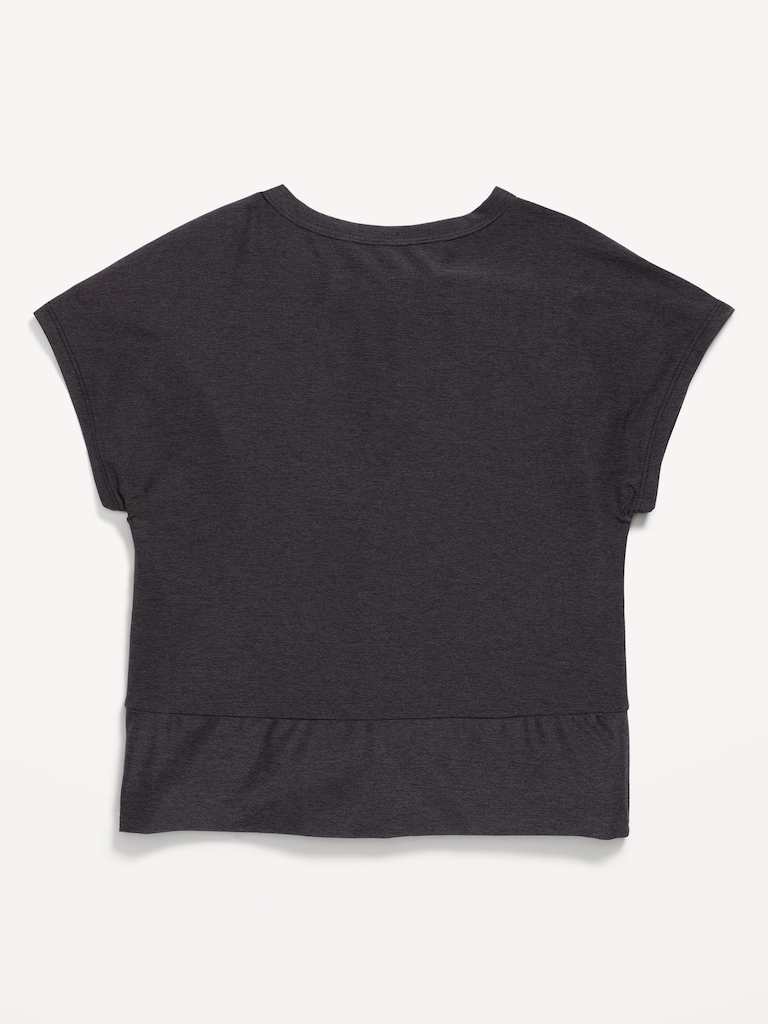 CloudMotion Short-Sleeve Front-Knot 2-Pack T-Shirt for Girls