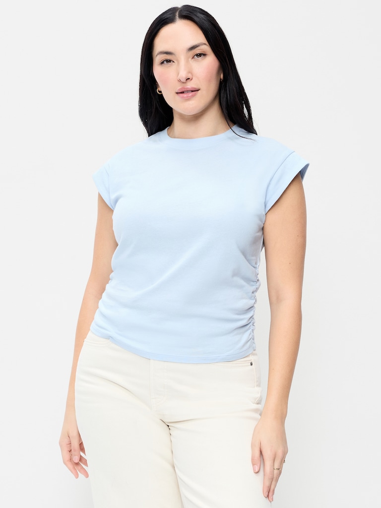 Cap-Sleeve Side-Cinch Top