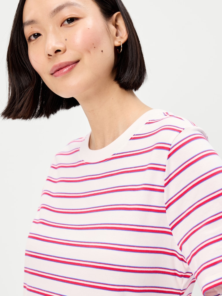 Vintage Crew-Neck Maxi T-Shirt Dress