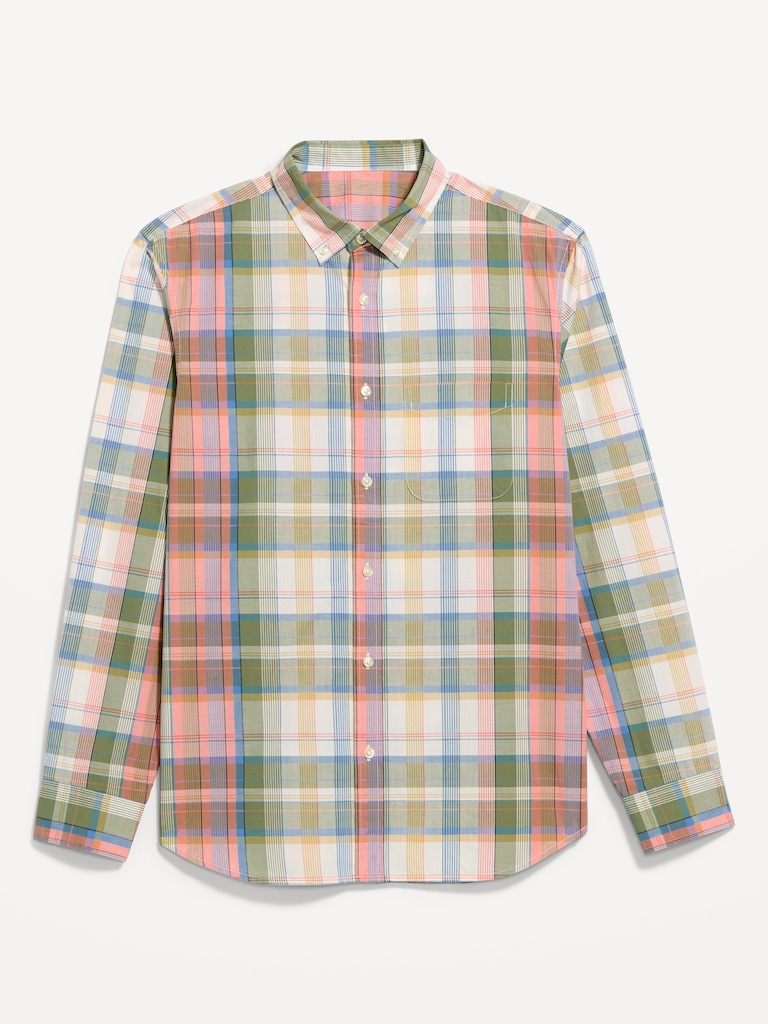 Classic Fit Everyday Plaid Poplin Shirt