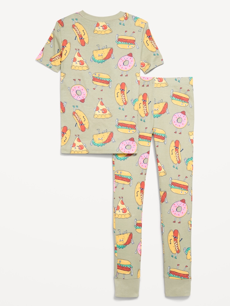 Gender-Neutral Snug-Fit Graphic Pajama Set for Kids