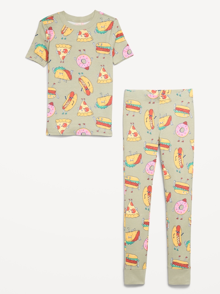 Gender-Neutral Snug-Fit Graphic Pajama Set for Kids