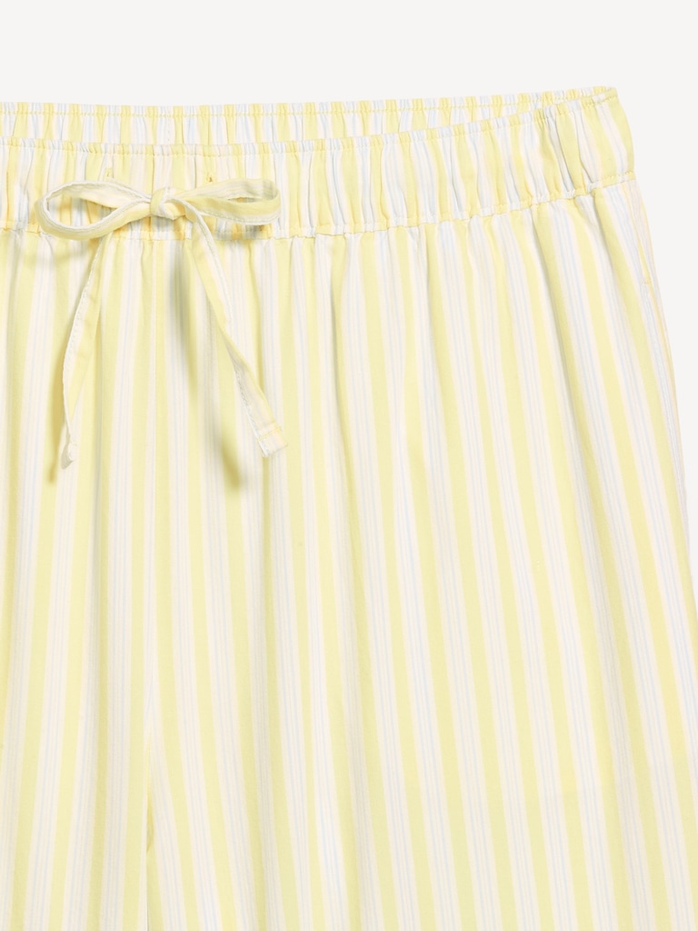 Poplin Wide-Leg Pajama Pants