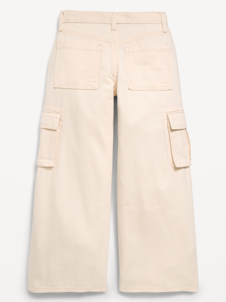 Super Baggy Wide-Leg Cargo Twill Pants for Girls