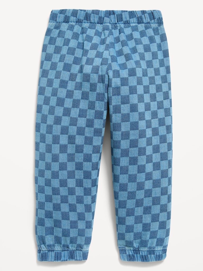 Pull-On Chambray Jogger Pants for Toddler Girls