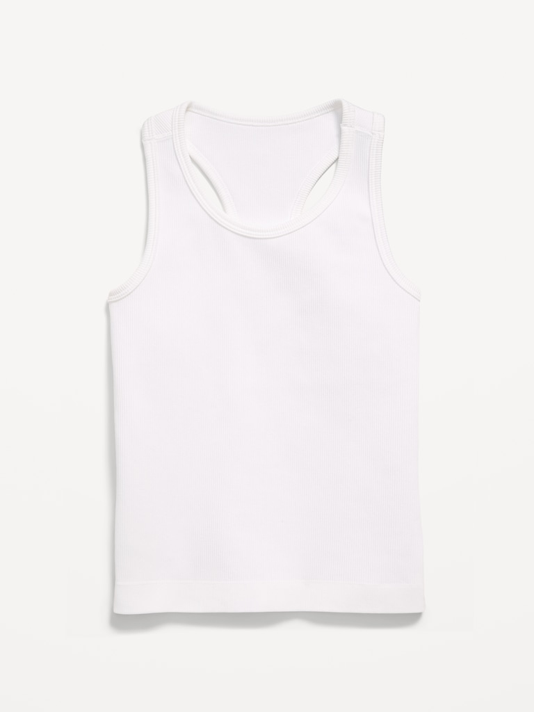 Fitted Seamless Ribbed Racerback Performance Top for Girls