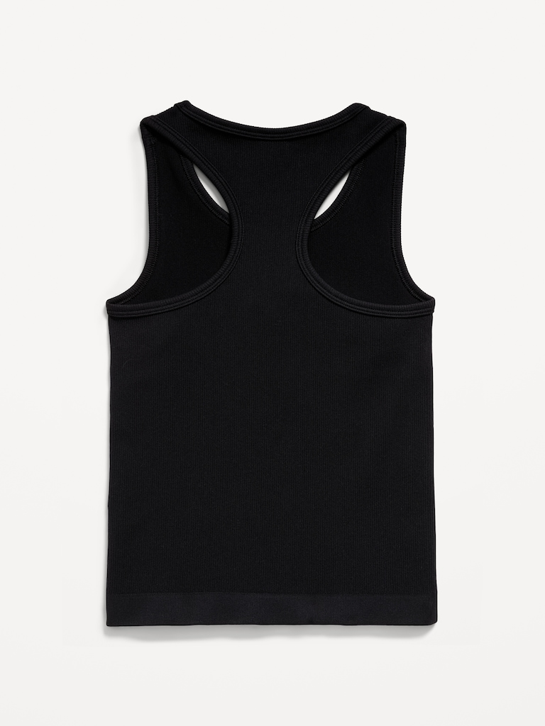 Fitted Seamless Ribbed Racerback Performance Top for Girls