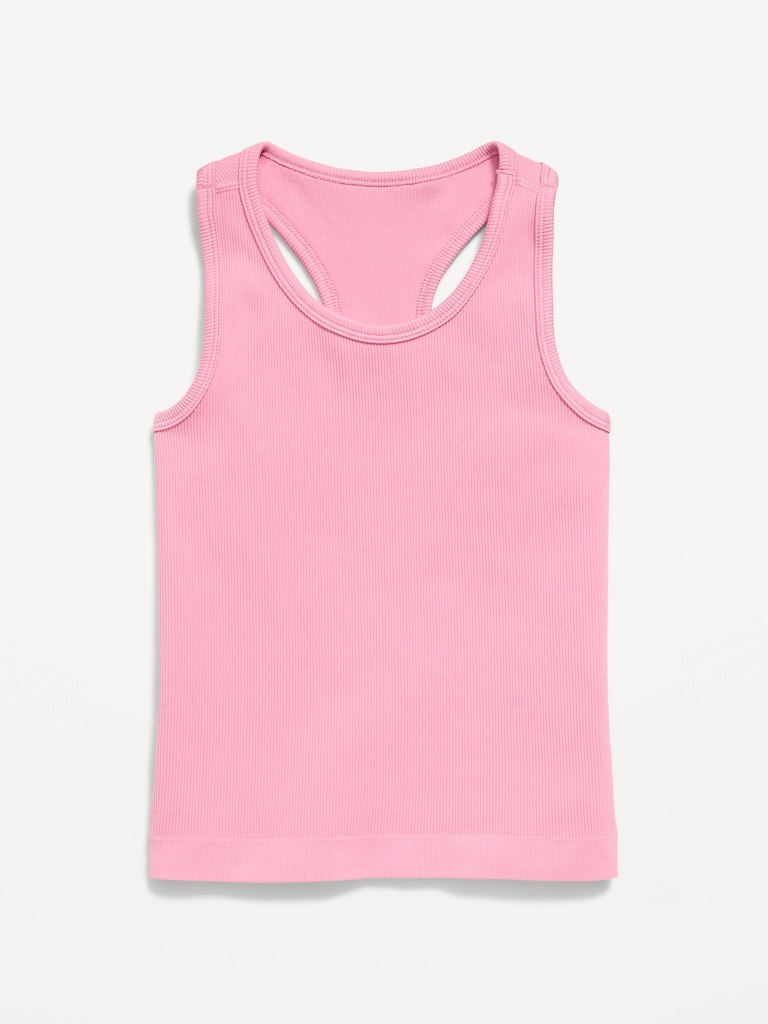 Fitted Seamless Ribbed Racerback Performance Top for Girls
