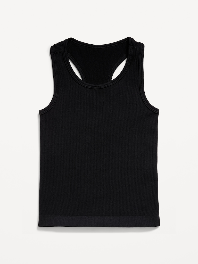 Fitted Seamless Ribbed Racerback Performance Top for Girls