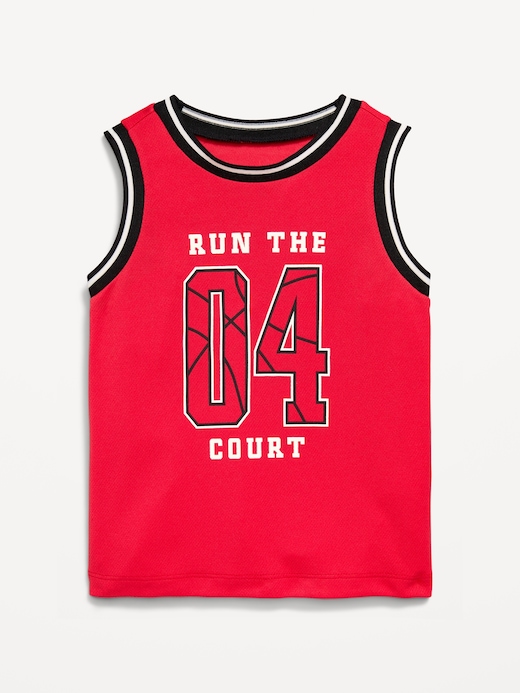 Mesh Mesh Graphic Basketball Tank Top for Toddler Boys under $10 clearance