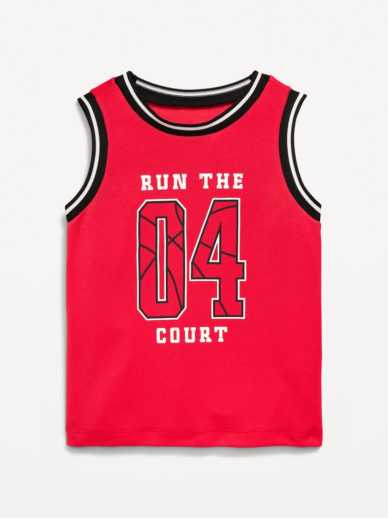 Mesh Graphic Basketball Tank Top for Toddler Boys