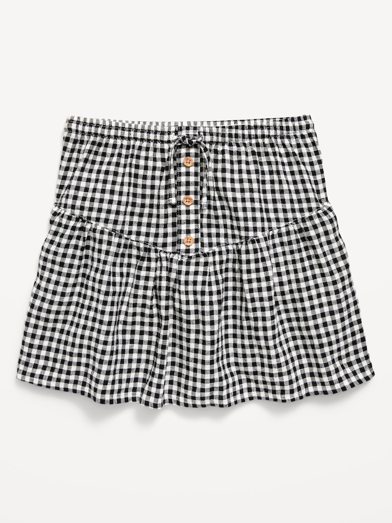 Linen-Blend Buttoned Skirt for Girls
