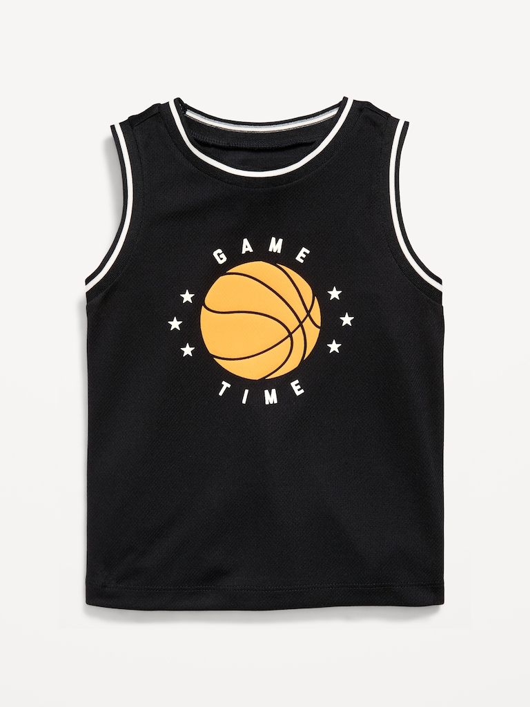Mesh Graphic Basketball Tank Top for Toddler Boys