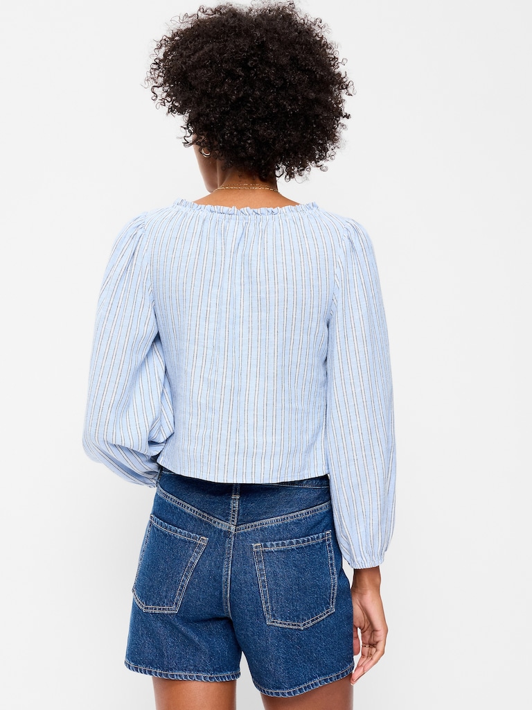 Long-Sleeve Button-Down Top