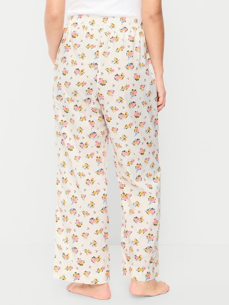 High-Waisted Poplin Pajama Pant