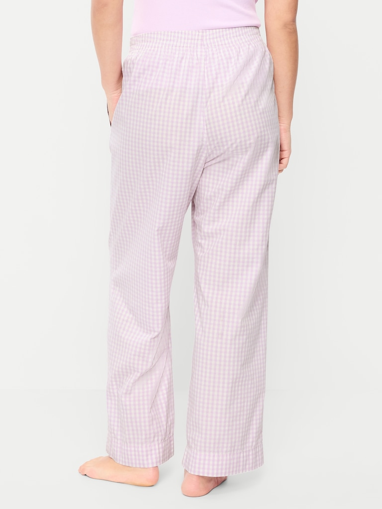 High-Waisted Poplin Pajama Pant