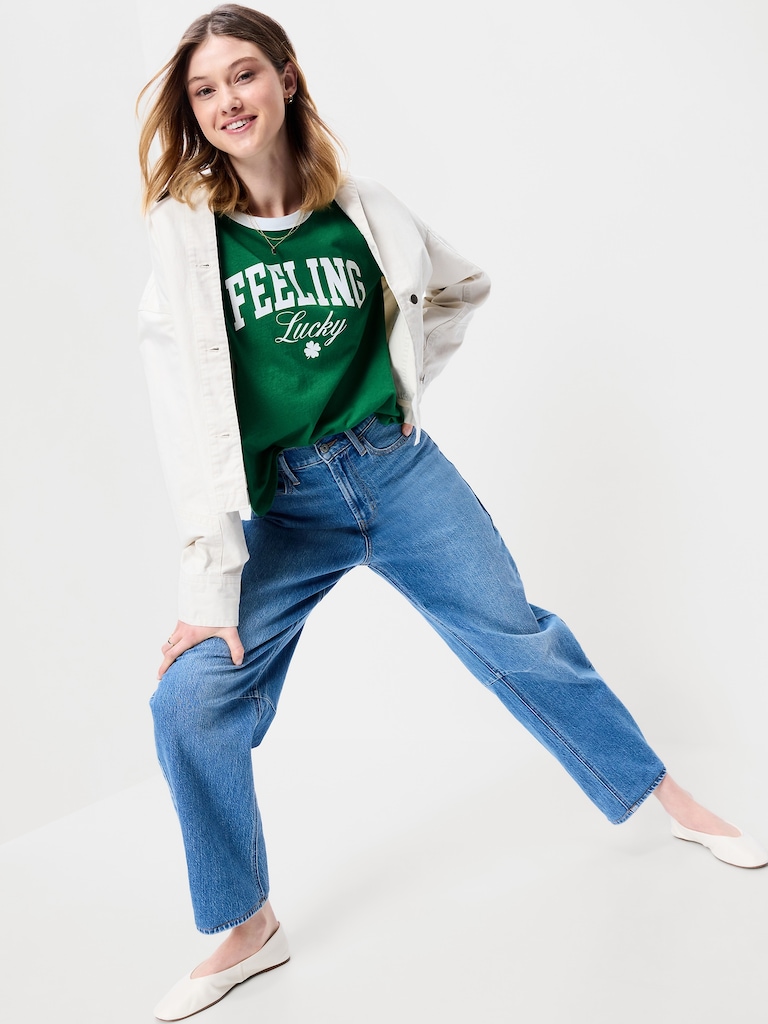 EveryWear Crew-Neck Graphic Ringer T-Shirt