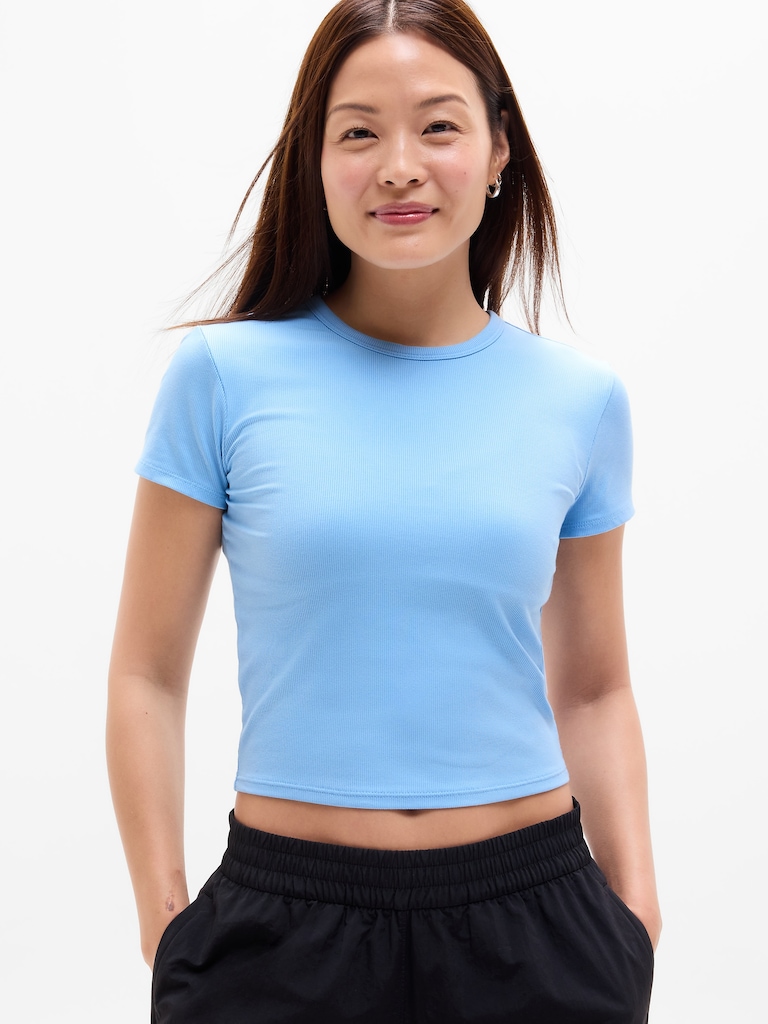 Signature Rib Crop Tee