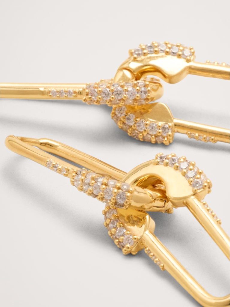 Rhinestone Safety Pin Earrings