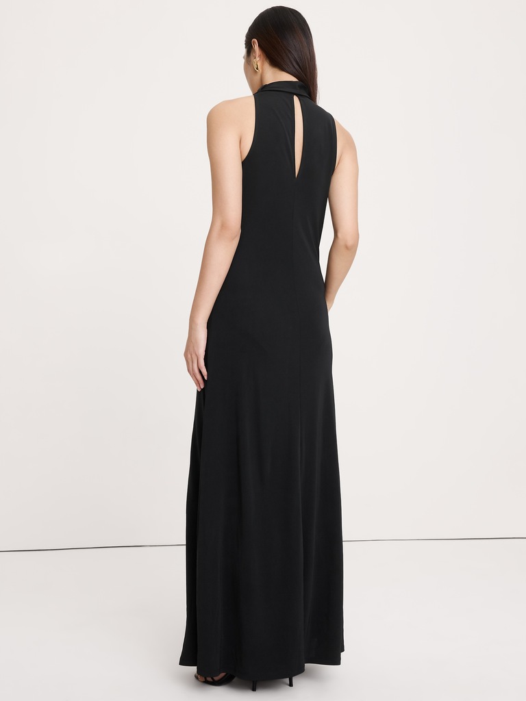 Matte Jersey Cowl-Neck Maxi Dress
