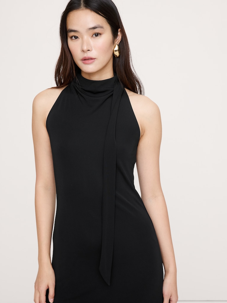 Matte Jersey Cowl-Neck Maxi Dress