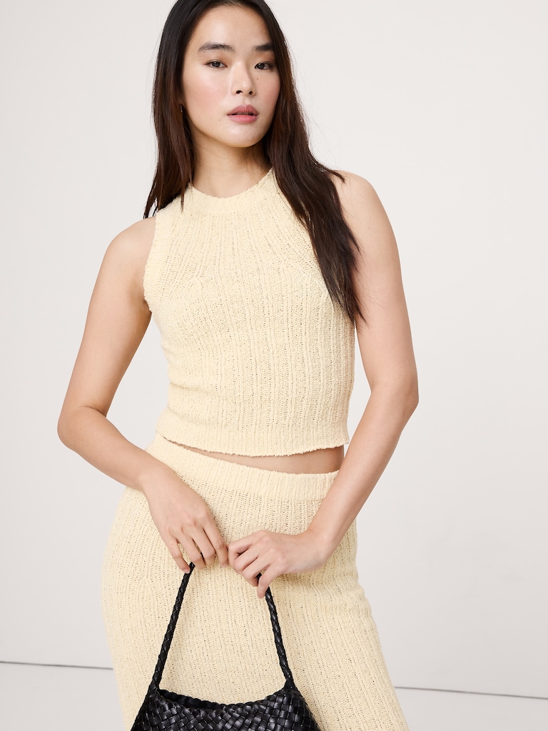 Bouclé Cotton Sweater Tank