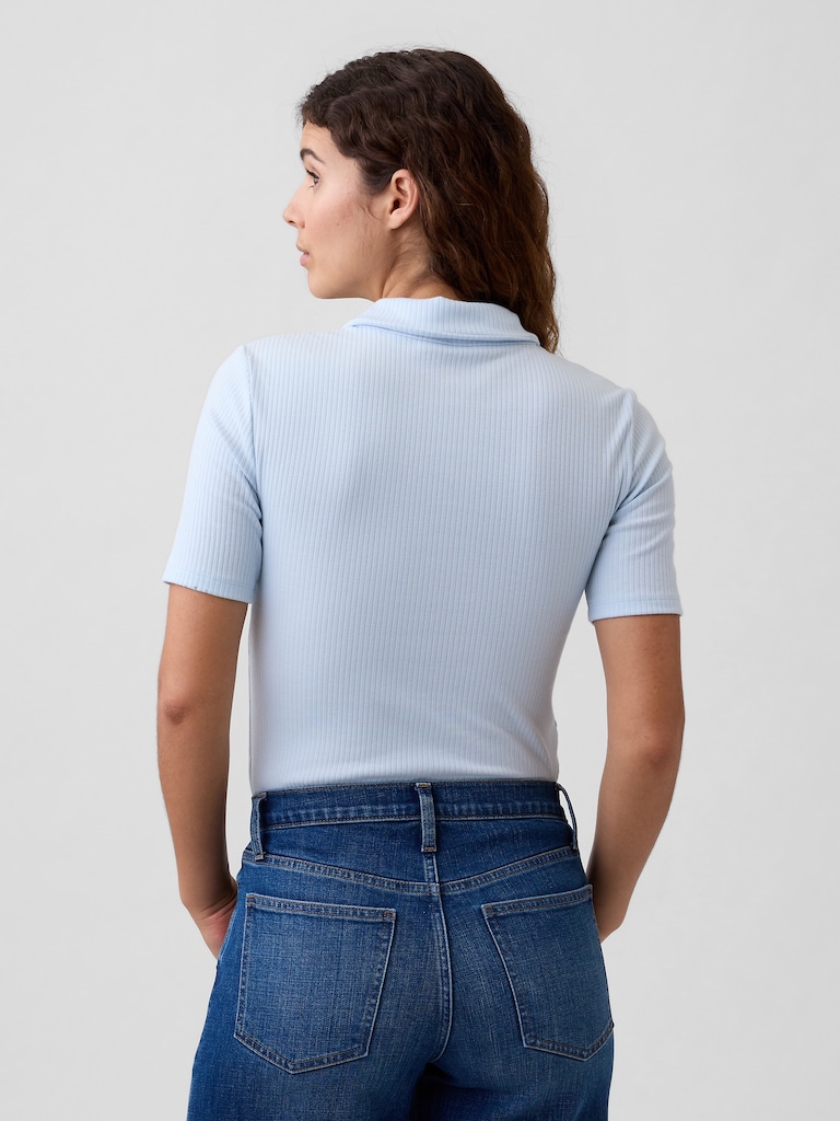 Ribbed Polo Shirt