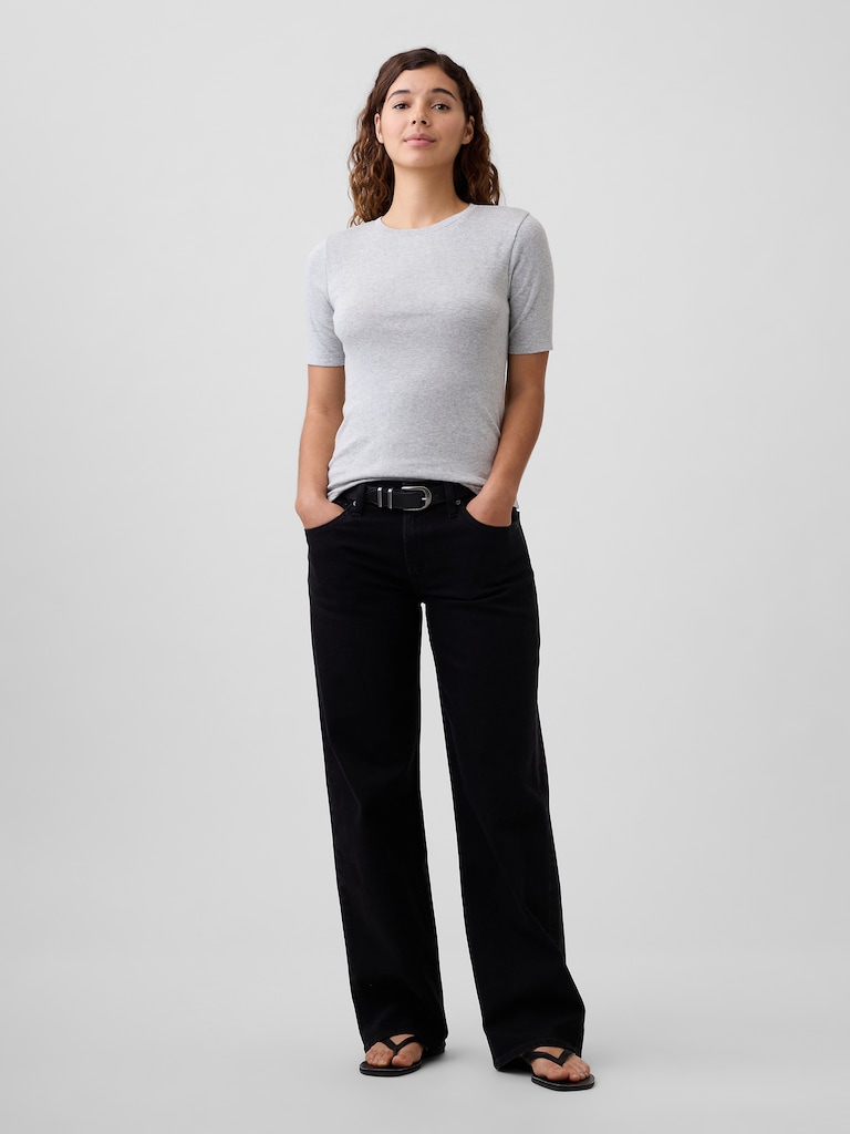 Modern Ribbed Crewneck T-Shirt