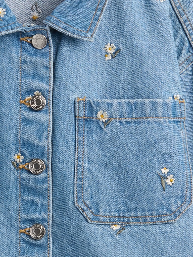 Kids Relaxed Embroidered Denim Jacket