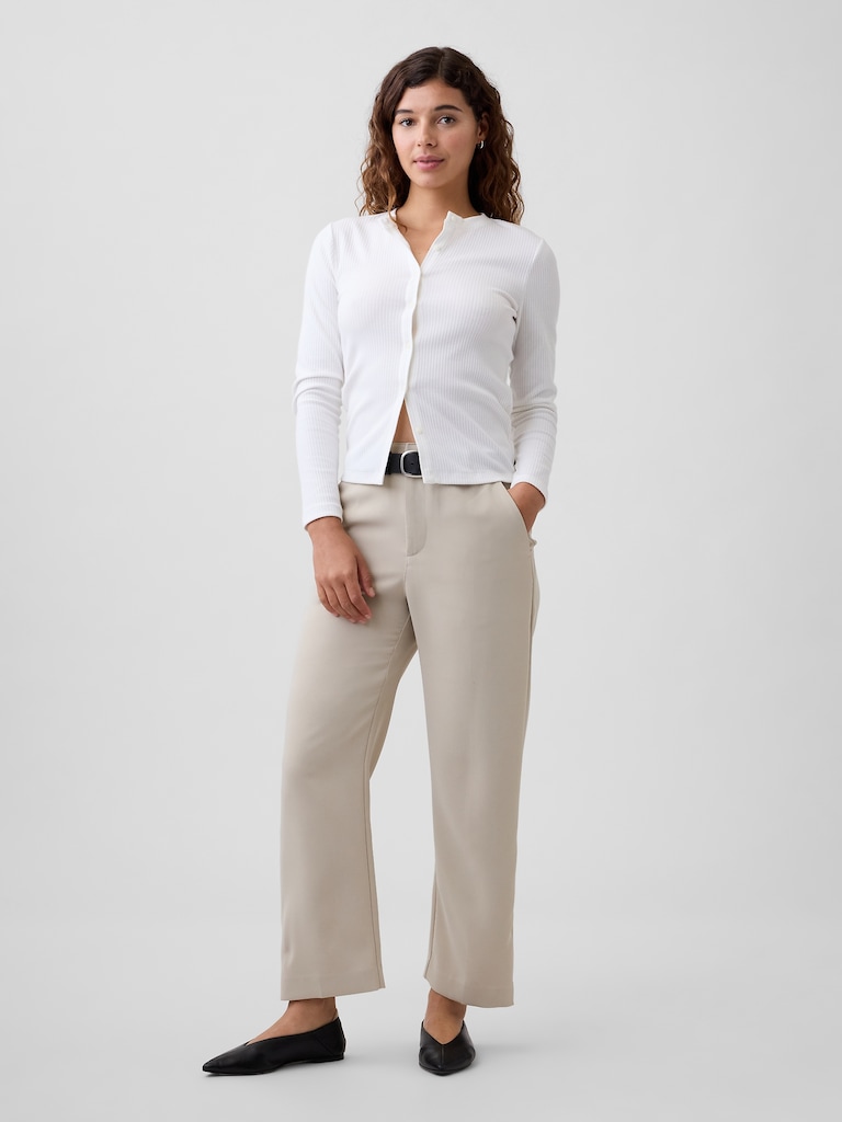 100% Recycled Easy Straight Crop Trousers