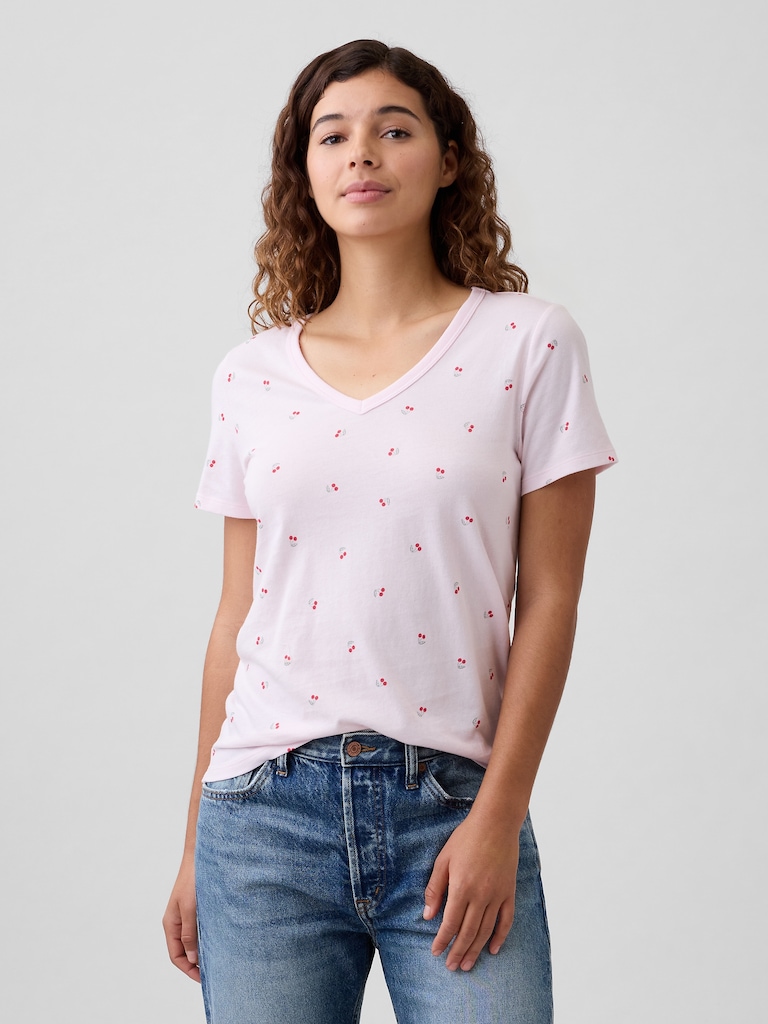 Favorite Print V-Neck T-Shirt