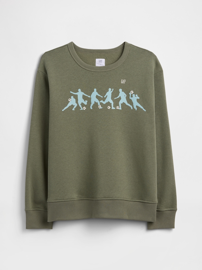 Kids Relaxed Crewneck Graphic Sweatshirt