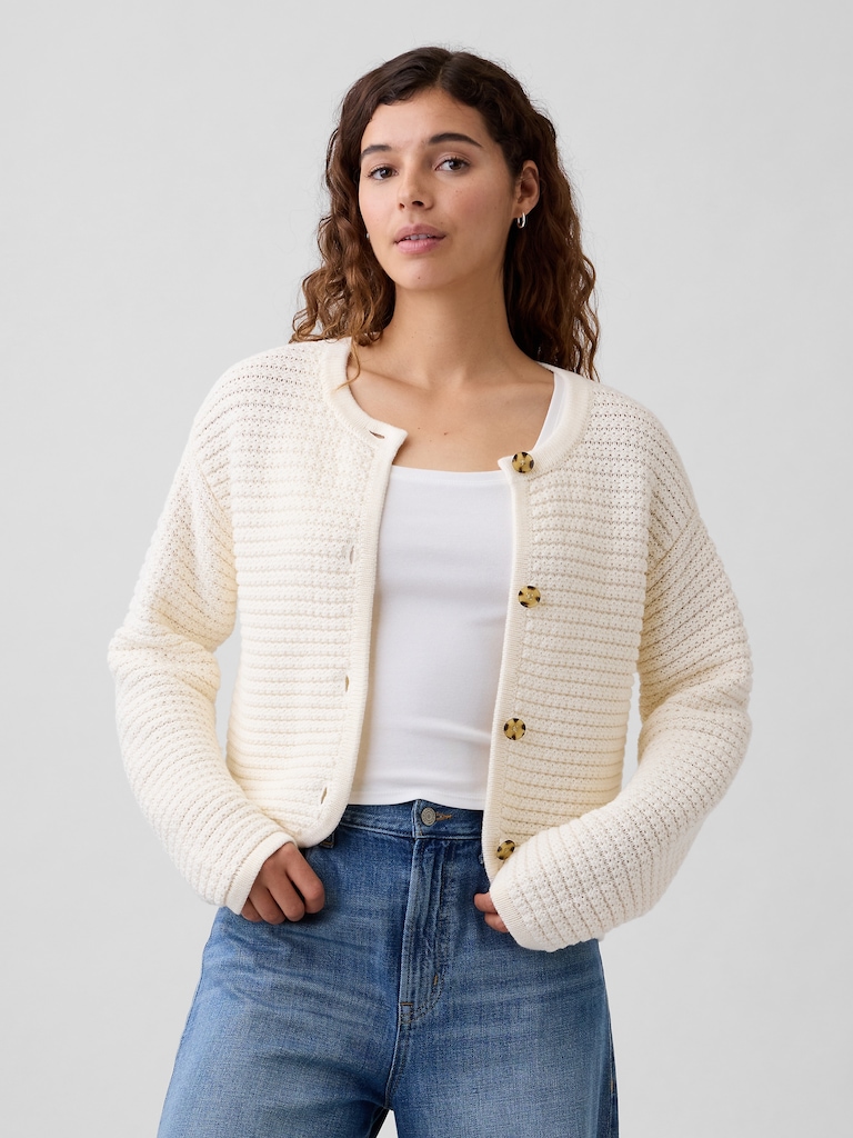 Relaxed Textured Cardigan