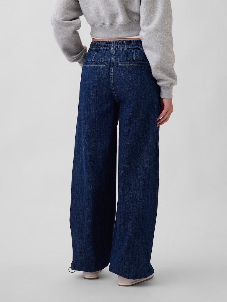 High Rise Cinch-Hem Horseshoe Jeans