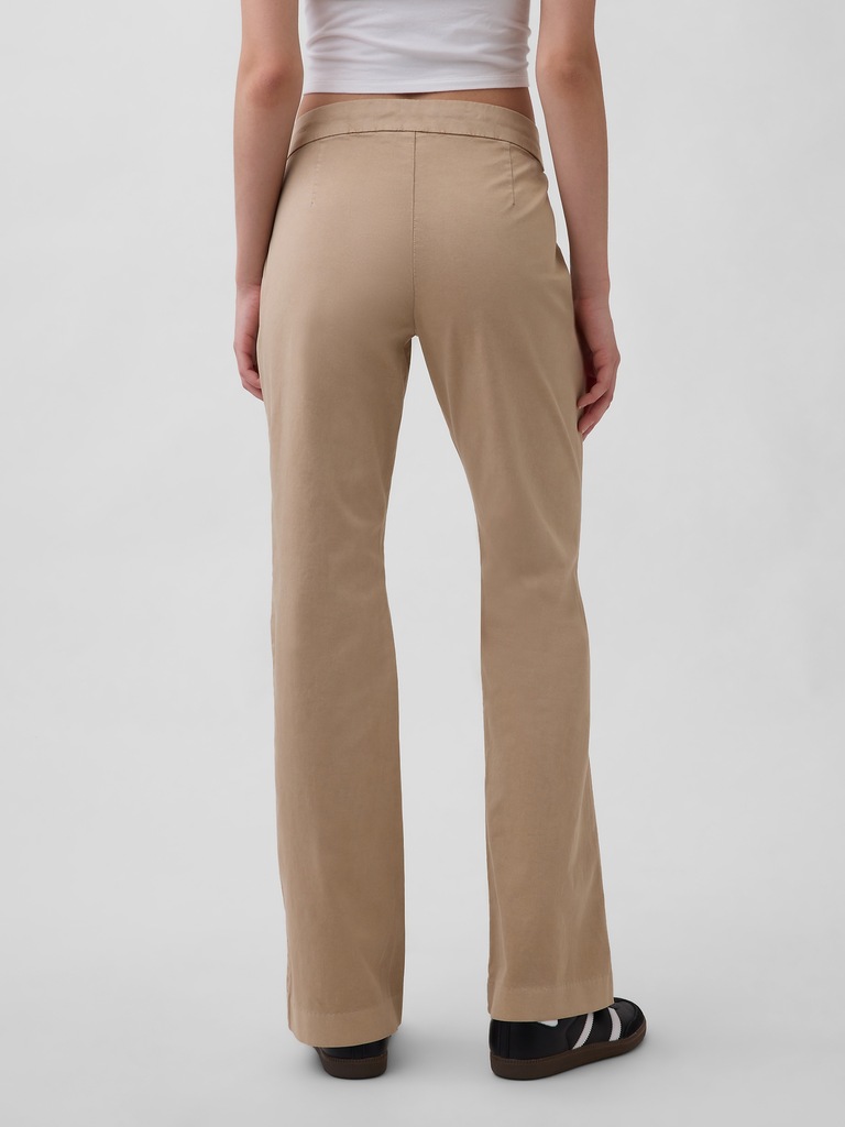 Low Rise Fitted Flare Khakis