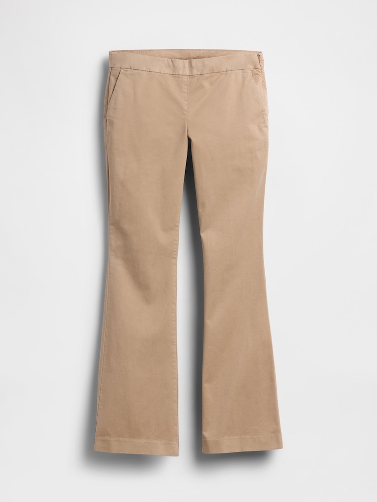 Low Rise Fitted Flare Khakis