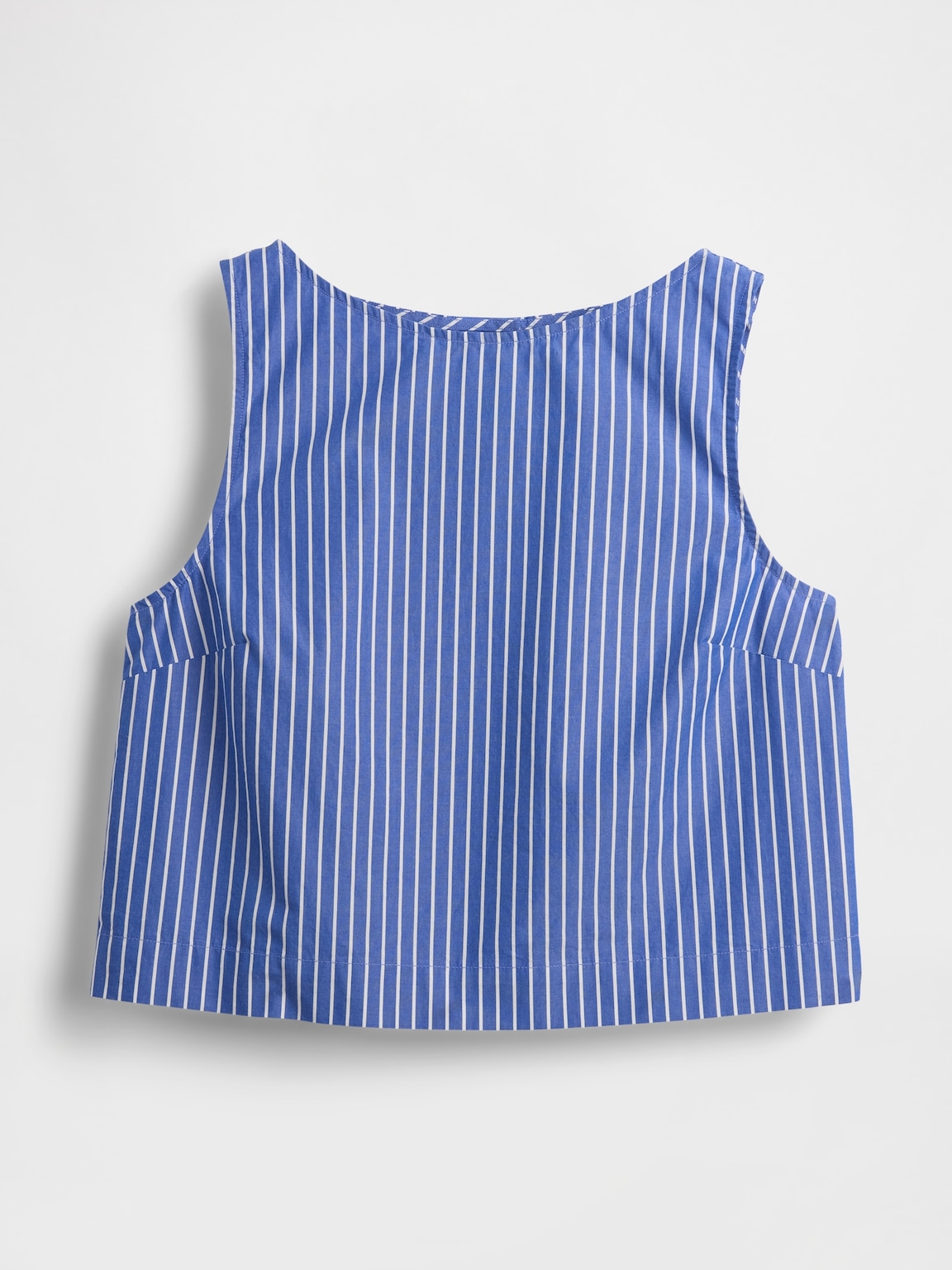 Poplin Boatneck Shell Tank Top