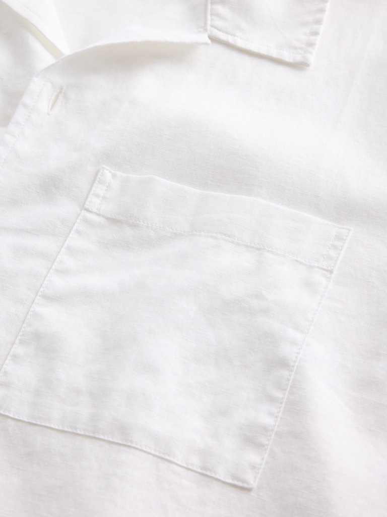 Linen-Cotton Relaxed Straight-Hem Shirt