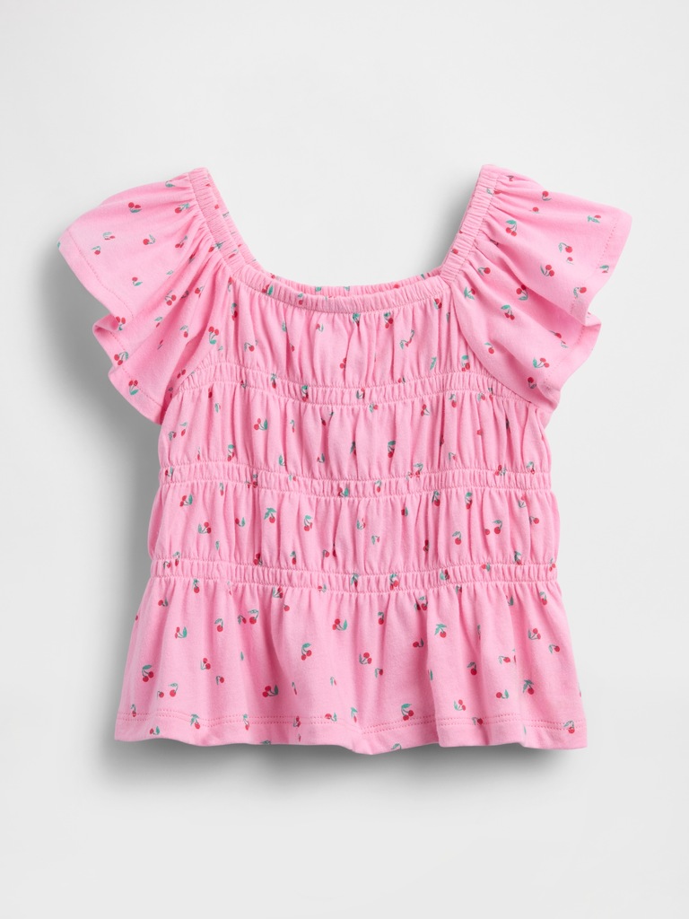Baby & Toddler Smocked Flutter-Sleeve Top