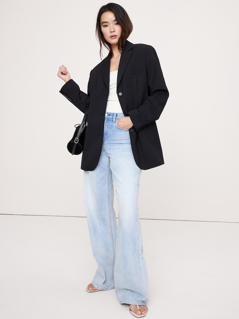 Oversized Twill Blazer