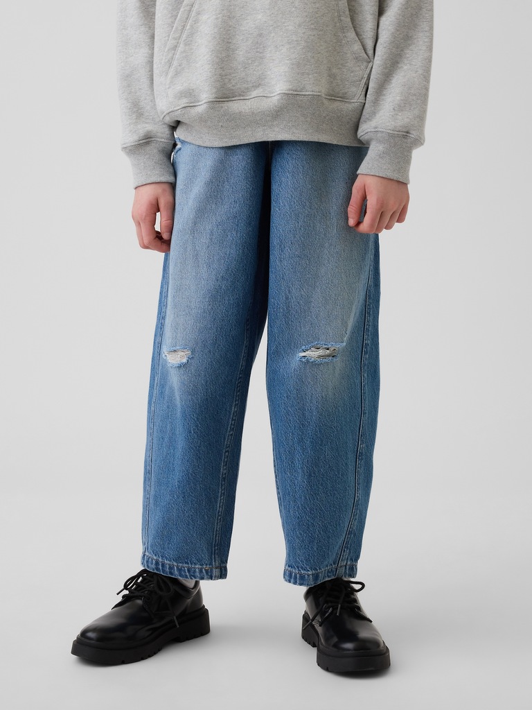 Kids High Rise Easy Barrel Jeans