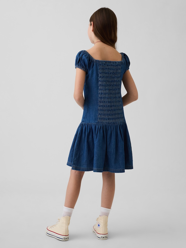Kids Denim Drop-Waist Dress